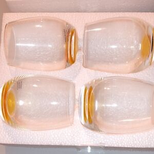 Set of 4 Amber Stemless Wine Glasses